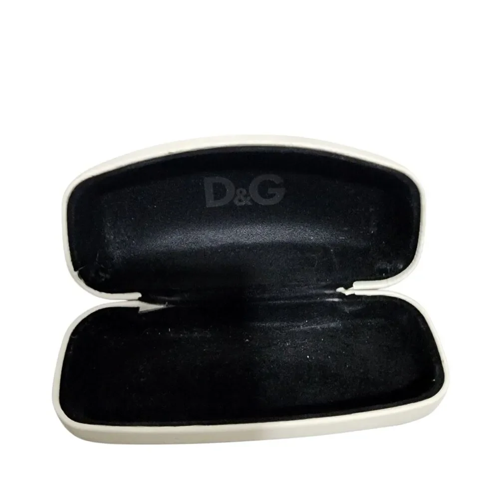 Dolce & Gabbana D&G‎ White Hard Shell Sunglasses Case Black Interior